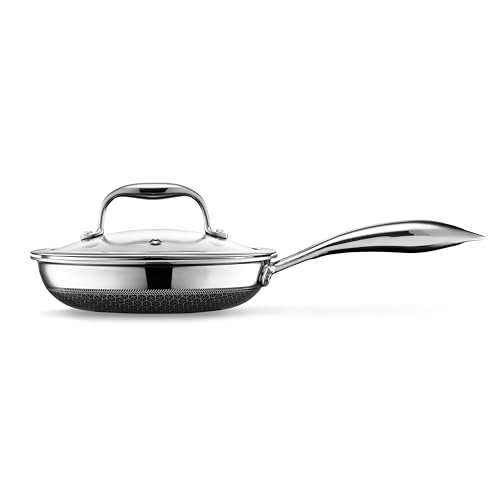 HexClad 7" Hybrid Nonstick Frying Pan with Lid, Dishwasher & Oven Safe - Image 2