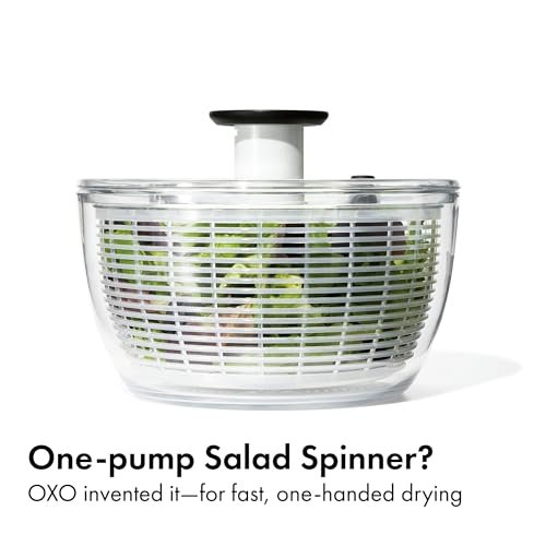 OXO Good Grips 6.22 Qt Salad Spinner, Vegetable Washer with Bowl & Strainer - Image 2