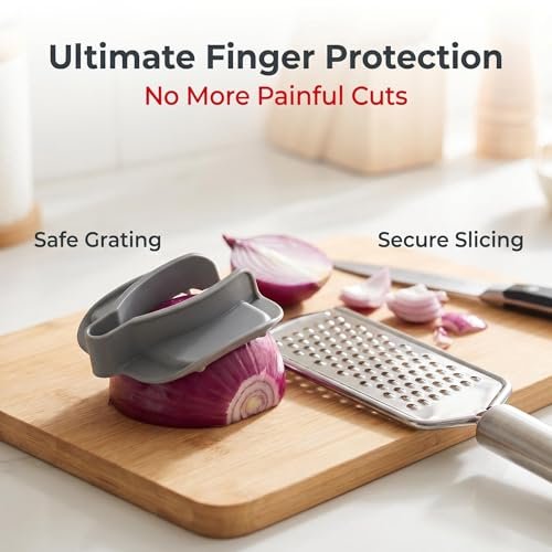 NACOLUS Grater Finger Guard for Mandoline Slicer,Vegetable Grater,Food Grabber for Box Grater,Finger Guards for Chopping, Slicing & Dicing, Sharp Knife Hand Protective Gear for Kitchen & Home (Gray) - Image 4