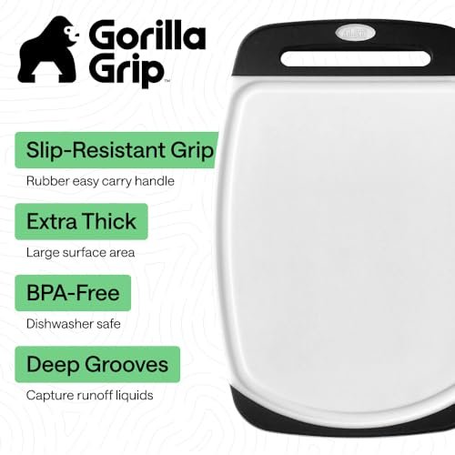 GORILLA GRIP Cutting Board Set of 3, Slip Resistant and Nonporous, Black - Image 2