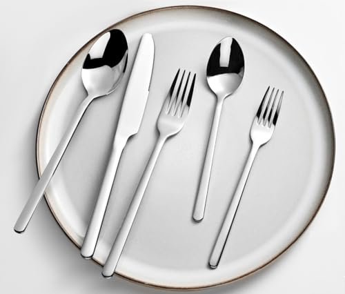 KINGSTONE Silverware Set, 20 Piece Flatware Cutlery Set for 4, 18/10 Stainless Steel Silverware Mirror Polished Dishwasher Safe for Home, Restaurant, Wedding, Party(Silver, 20 pieces for 4) - Image 5