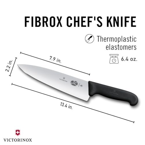Victorinox Fibrox Pro 8 Inch Chef’s Knife, Dishwasher Safe, Black - Image 2