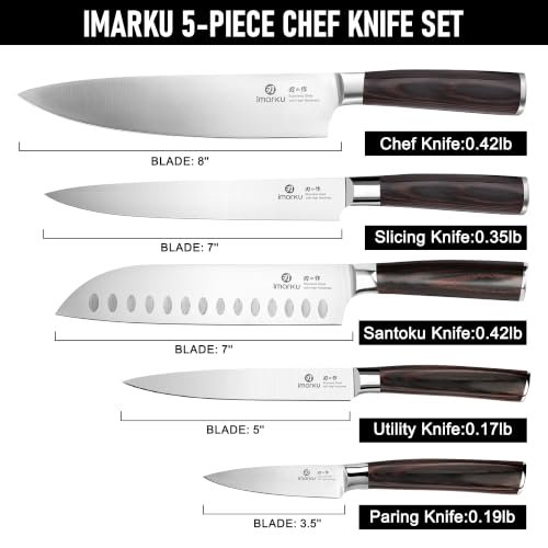 imarku 5PCS Kitchen Knife Set - Japanese High Carbon Stainless Steel Knives - Image 4