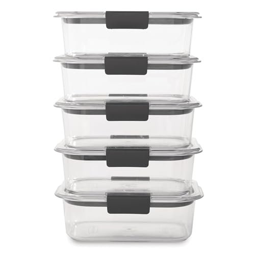 Rubbermaid Brilliance Tritan Plastic Food Storage Containers BPA Free Airtight Lids Ideal for Lunch Meal Prep & Leftovers Set of 5 (3.2 Cup) - Image 2