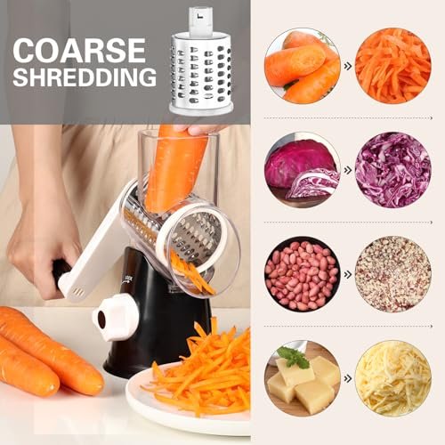 Cambom Rotary Cheese Grater Hand Crank Cheese Shredder, Black - Image 2