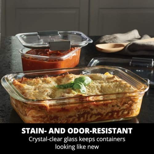 Rubbermaid Brilliance Glass Food Storage Containers, 3.2 Cup, Set of 4, BPA-Free, Leak-Proof, Clear - Image 5