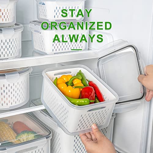 5 PCS Large Fruit storage Containers for Fridge ,Food Storage Containers - Image 5