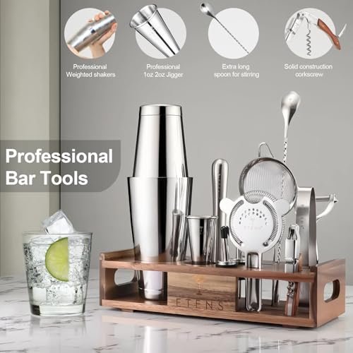 Premium 15-Piece Mixology Bartender Kit – Stainless Steel Cocktail Shaker Set with Wooden Stand | Professional Boston Shaker Bar Tool Set for Home & Expert Mixologists | Luxury Cocktail Making Gift - Image 4