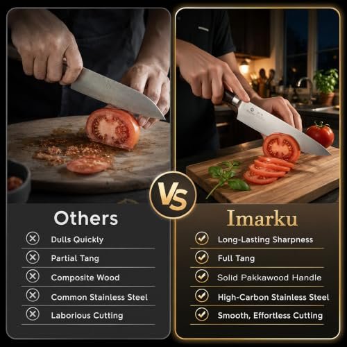 imarku 5PCS Kitchen Knife Set - Japanese High Carbon Stainless Steel Knives - Image 5