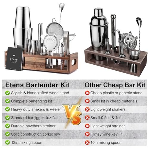 Premium 15-Piece Mixology Bartender Kit – Stainless Steel Cocktail Shaker Set with Wooden Stand | Professional Boston Shaker Bar Tool Set for Home & Expert Mixologists | Luxury Cocktail Making Gift - Image 5