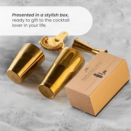 A Bar Above 4-Piece Cocktail Shaker Set for Professional & Home Bar â Premium Bar Kit Gifts Includes Strainer, Japanese Jigger & Boston Shaker Set - Image 5