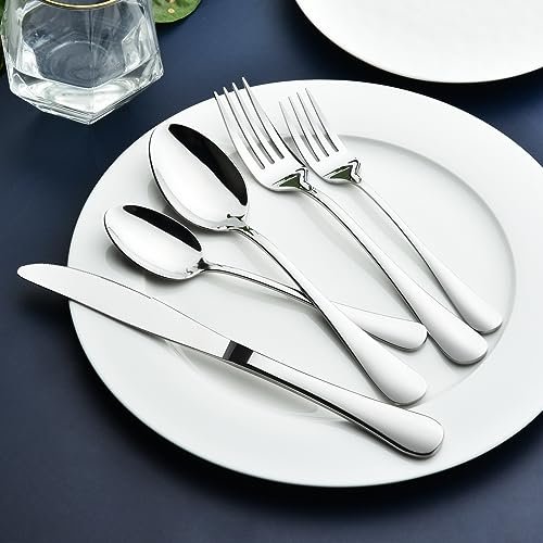 Silverware Set for 8, 40 Piece Stainless Steel Flatware Utensil Cutlery Set - Image 3
