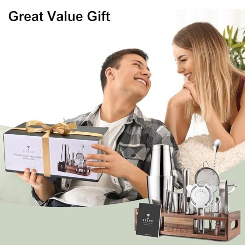 Premium 15-Piece Mixology Bartender Kit – Stainless Steel Cocktail Shaker Set with Wooden Stand | Professional Boston Shaker Bar Tool Set for Home & Expert Mixologists | Luxury Cocktail Making Gift - Image 2