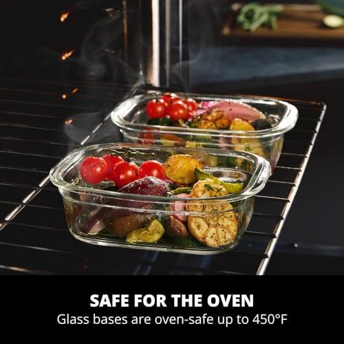 Rubbermaid Brilliance Glass Food Storage Containers, 3.2 Cup, Set of 4, BPA-Free, Leak-Proof, Clear - Image 2